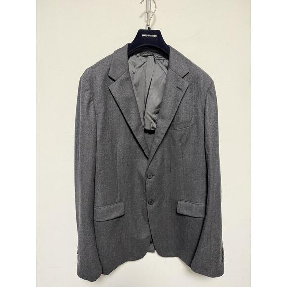 Prada Blazer Mens 54R Gray Wool Two Button Notch Lapel Made in Italy A38824 - Picture 2 of 16